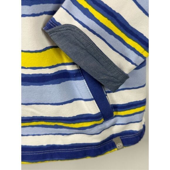 B9 - T By Talbots Cuff Sleeve Striped 1/4 Zip Sweatshirt Size Medium Petite - Picture 5 of 7